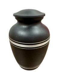 Banded Alloy Solid Metal Cremation Urn