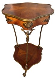 Louis XV Style Brass And Wooden Side Table (DR)