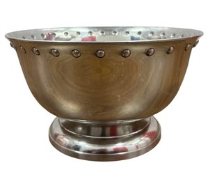 Halloween Beaded Silver Tone Centerpiece Bowl