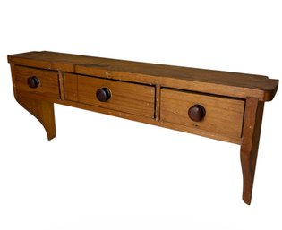 Solid Wooden Three Drawer Hanging Wall Shelf (dR)