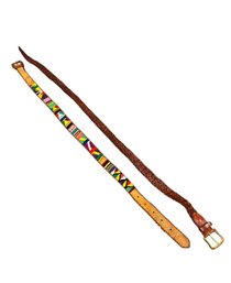 Brown Braid Leather & Guatemalan Artsy Belt Pair