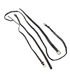 Black Braided Leather Belts 4pc