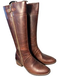 Born Brown Leather Knee-high Riding Boots (DR)