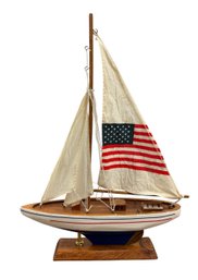 USA Flag Patriotic Sailing Clipper Ship Model