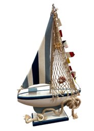 Blue Nautical Sailing Ship Model