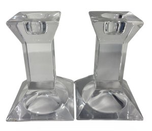 Royal Doulton Crystal Candlestick Holder Pair (DR)