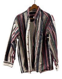 Bon Homme Striped Button Up Mens Shirt Size Large