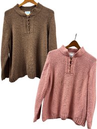 Brown & Pink National Brand Sweaters Size 1X