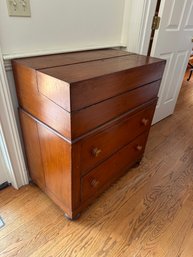 Pine Desk With Flap Over Writing Area 19th Cent.