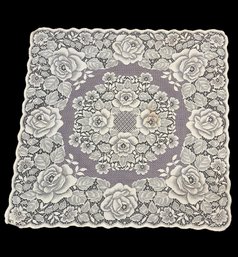 White Rose Embroidered Tablecloth Lace