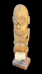 Tahitian Carved Man Tiki Statue