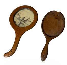 Birds Eye Maple & Other Old Wooden Hand Mirrors (DR)
