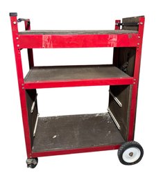 Metal Triple Tiered Rolling Utility Cart Multi Purpose Storage (B)