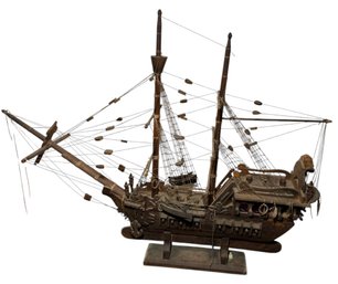 Antique Pirate Ship Style Wooden Model (B)
