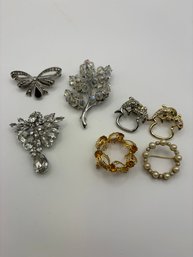 Pins. 7 Total. Silver/ Gold Toned.