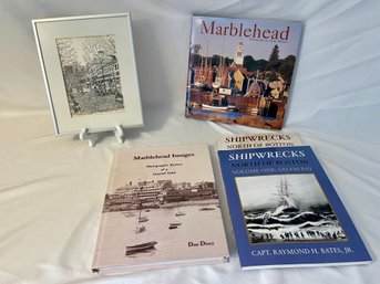 Marblehead Books (2), Shipwrecks Of No Shore Vol 1&II, Quincy Mkt Print  (l)