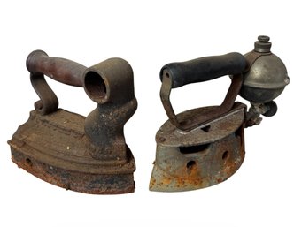 Charcoal & Gas Powered Sad Iron Pair (DR)