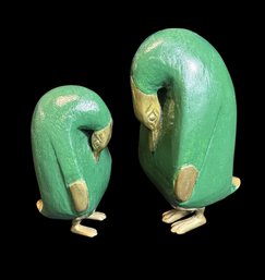 Wooden & Brass Goose Figurines