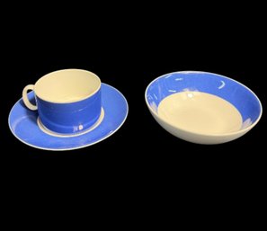 Thomas Blue & White Teacup, Saucer & Bowl Trio Made In Germany