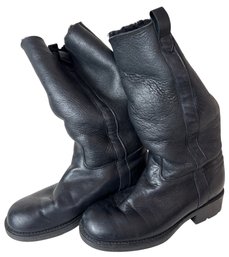 Santana Canada Faux Fur Lined Black Womens Boots Size 10M (DR)