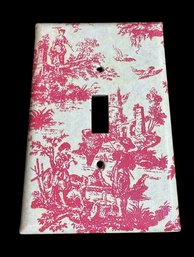 French  Red Toile Decorative Wall Light Switch Cover