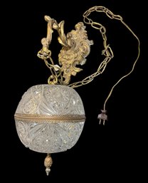 Stunning Celestial Cut Glass Crystal Globe Hanging Wall Pendant Light (B)