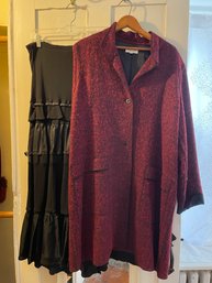 Tamotsu Coat Size 10, TIAR L.A. Skirt   (M)