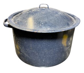 Speckled Blue Enameled Stock Pot With Lid (B)