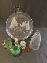 Christmas Platter And Misc Glass 7
