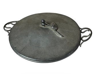 MCM Cherry Handled Pewter Covered Dish (DR)