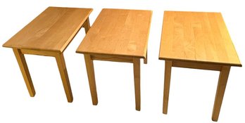 Solid Wooden Butcher Block End Tables 3pc *Alternate Pickup Salem*