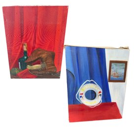 Pair Of Original Paintings On Canvas (G)