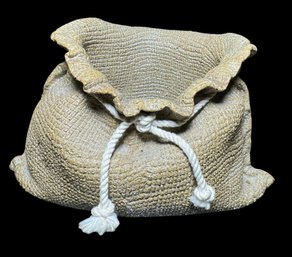 Stoneware By Maggi Burlap Sack Trinket Holder Handcrafted In Maine (B)