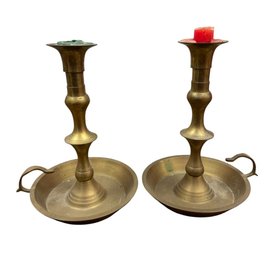 Brass Candlestick Pair