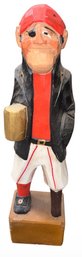 Big Hand Painted & Carved Wooden Pirate Figurine (BE)