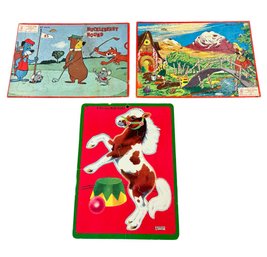 MCM Childrens Puzzles 3pc Yogi Bear & Huckleberry Hound, Hansel & Gretel, Horse