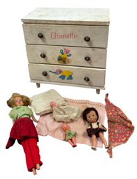 MCM Toy Dolls & Wooden Doll Dresser