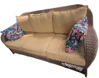 3 Seated Sunbrella Cushioned Outdoor Wicker Couch *Alternate Pickup Salem*