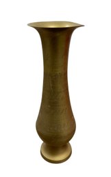 Indian Etched Brass Vase