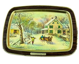 Currier & Ives American Homestead Winter Metal Tray