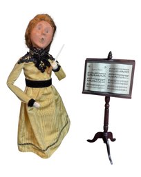 Byers Choice Choir Conductor Figurine With Sheet Music Stand
