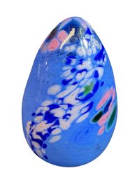 Guernsey Island Art Glass Egg Paperweight