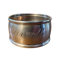 Sterling Silver Napkin Ring Engraved Marcelle (DR)