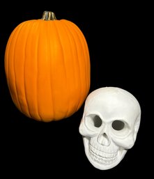 Ashland Crafting Pumpkin & Ceramic Halloween Skull (B)
