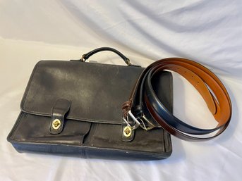 Coach Leather Briefcase, Brooks Brothers Belts (l)