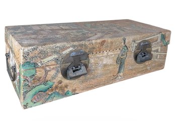 Chinese Painted Storage Box Locked! (BR)