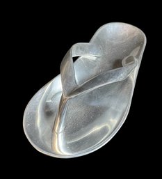 Silver Tone Flip Flop Trinket Dish