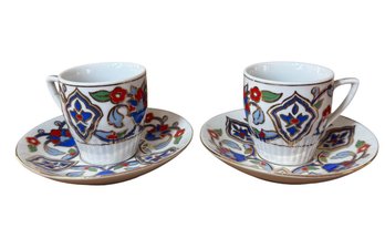 Kutahya Turkish Teacup & Saucer Pair