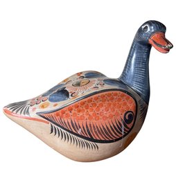 Large Mexican Painted Bird Sculpture (DR)