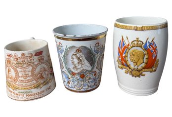 King Edward Coronation & Silver Jubilee Commemorative Porcelain 3pc (DR)